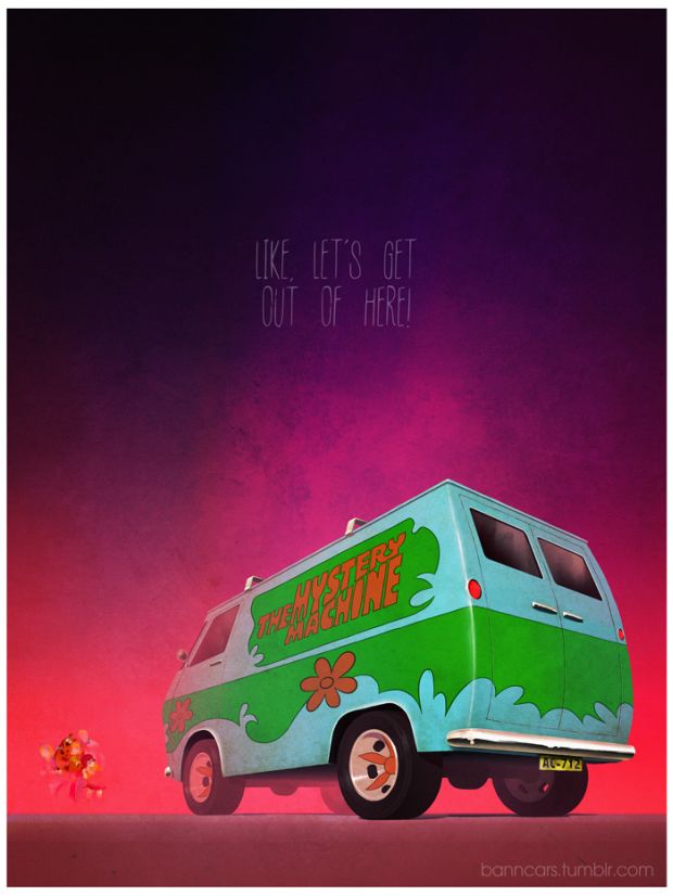 Nicolas Bannister made these memorable cars into cool posters.