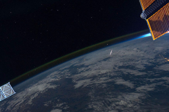 Things that look nice from Earth are scary here, shooting stars are rocks traveling so fast they can rip through the Station.