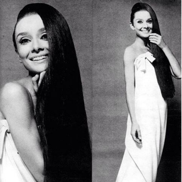 Audrey with long hair, 1964. Photograph by Cecil Beaton for Vogue.