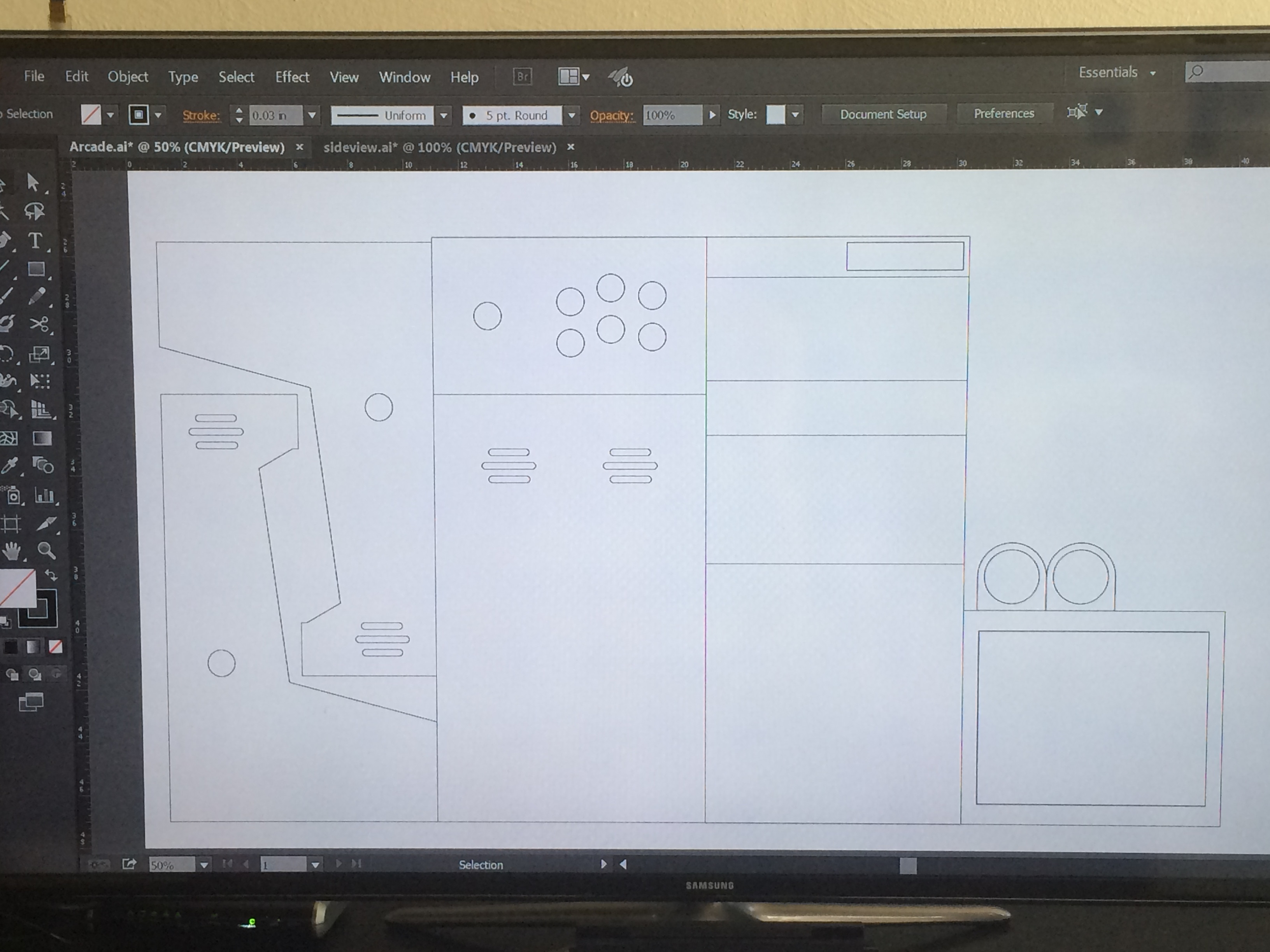 So here are my actual Laser Cut plans I drew up in illustrator. This part took a while to get right, triple measured everything before I finalized my design. I’ll post the .AI files somewhere if you want to copy my project.
