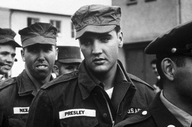 Elvis Presley serving in the US Army, 1958.