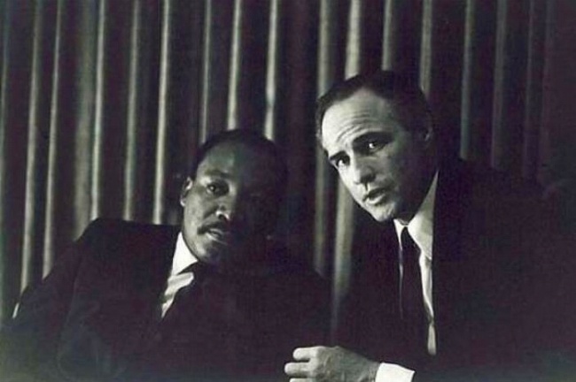 Martin Luther King and Marlon Brando, 1968.
