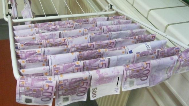 Police checked out if there was a robbery of money, which was 100 000 Euro, and found nothing. Normally a person gets a 5-10% finders fee or, in case noone claims the money, the whole thing. This time Police said the teenager gets NOTHING cause he did not turn the money in.