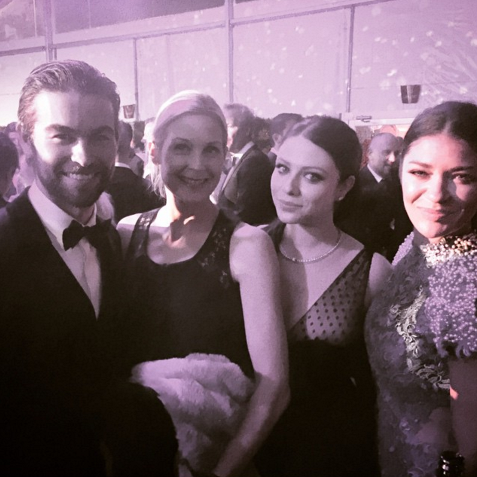 Gossip Girl. Here’s Nate, Lily, Georgina and Vanessa at the Oscar after party looking like total Upper East Siders.