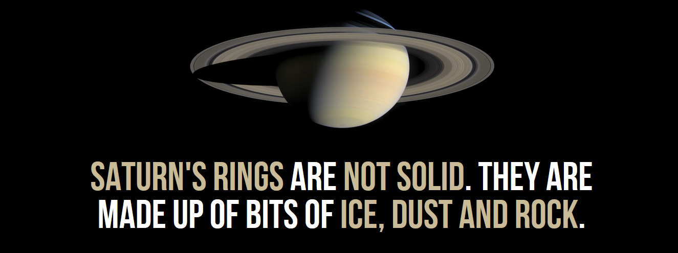 universal studios hollywood - Saturn'S Rings Are Not Solid. They Are Made Up Of Bits Of Ice, Dust And Rock.