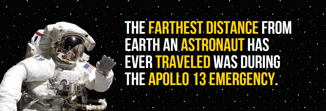 astronaut - The Earthest.Distance From Earth An Astronaut Has Ever Traveled Was During The Apollo 13 Emergency.