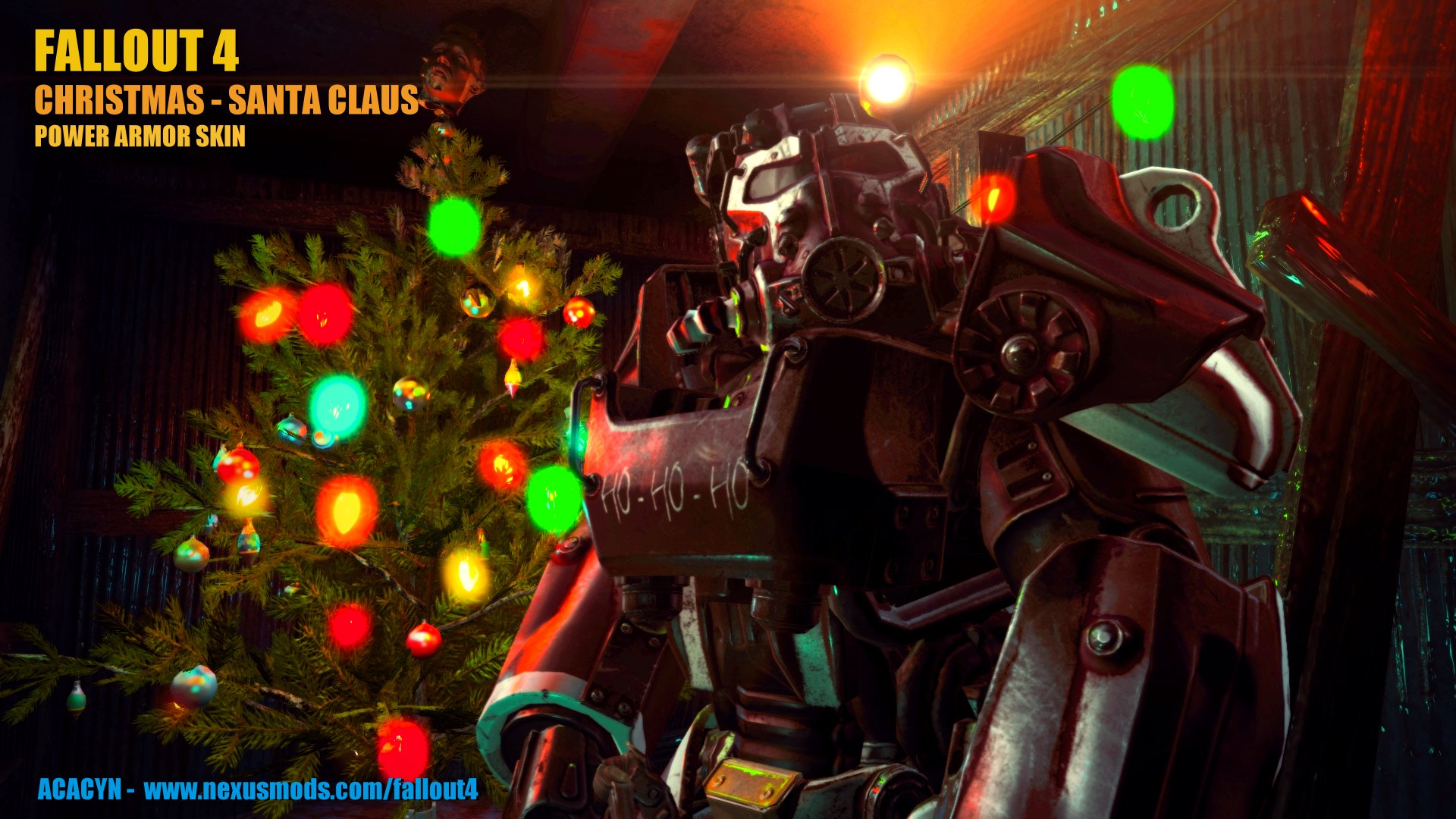 fallout 4 santa - Fallout 4 Christmas Santa Claus Power Armor Skin Acacyn