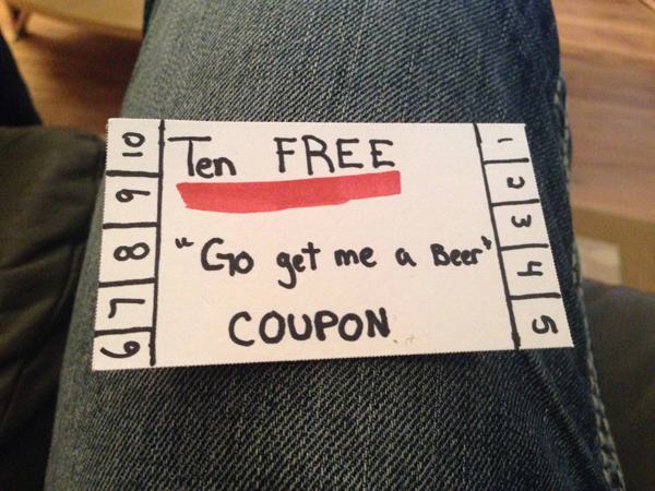 label - 9 Ten Free 01 16 18 19 "Go get me a Beer" Coupon ato.com w