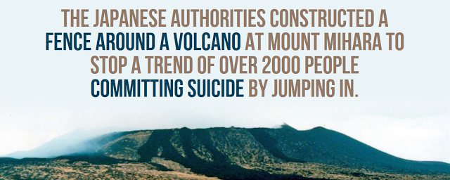 water resources - The Japanese Authorities Constructed A Fence Around A Volcano At Mount Mihara To Stop A Trend Of Over 2000 People Committing Suicide By Jumping In.
