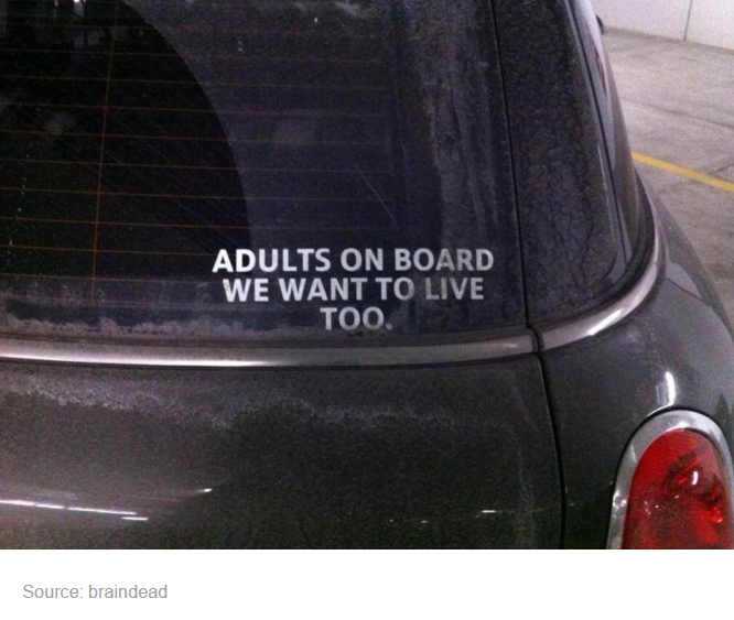 best stickers on car - Adults On Board We Want To Live Too. Source braindead