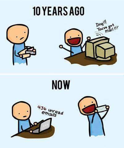 internet funny - 10 Years Ago Ding!!! Youve got mail Now 436 unread emails