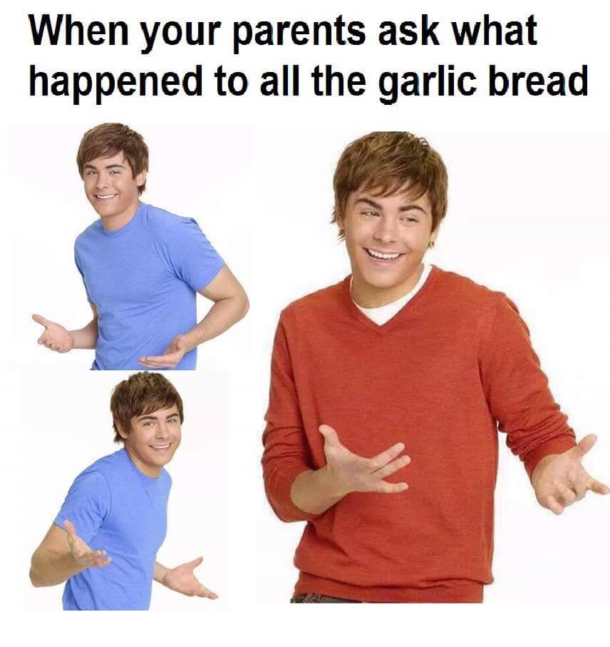 dankest meme of all time - When your parents ask what happened to all the garlic bread