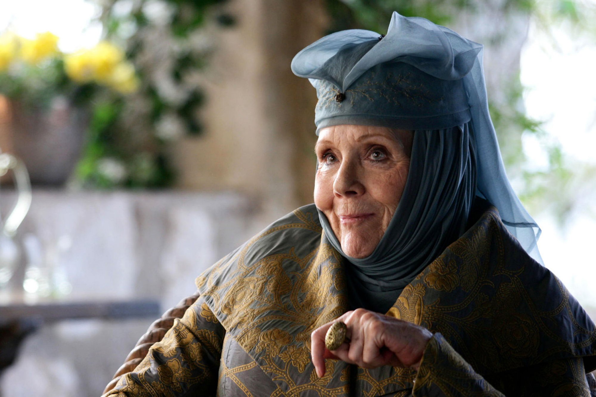 You probably know this is Olenna Tyrell from Game of Thrones.
