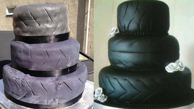 Maybe this is what you deserve if you order a cake shaped like tires.