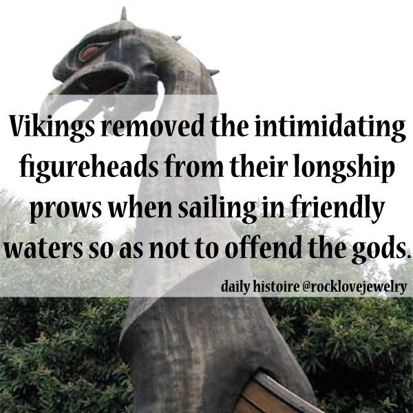 vikings facts - Vikings removed the intimidating figureheads from their longship prows when sailing in friendly waters so as not to offend the gods. daily histoire