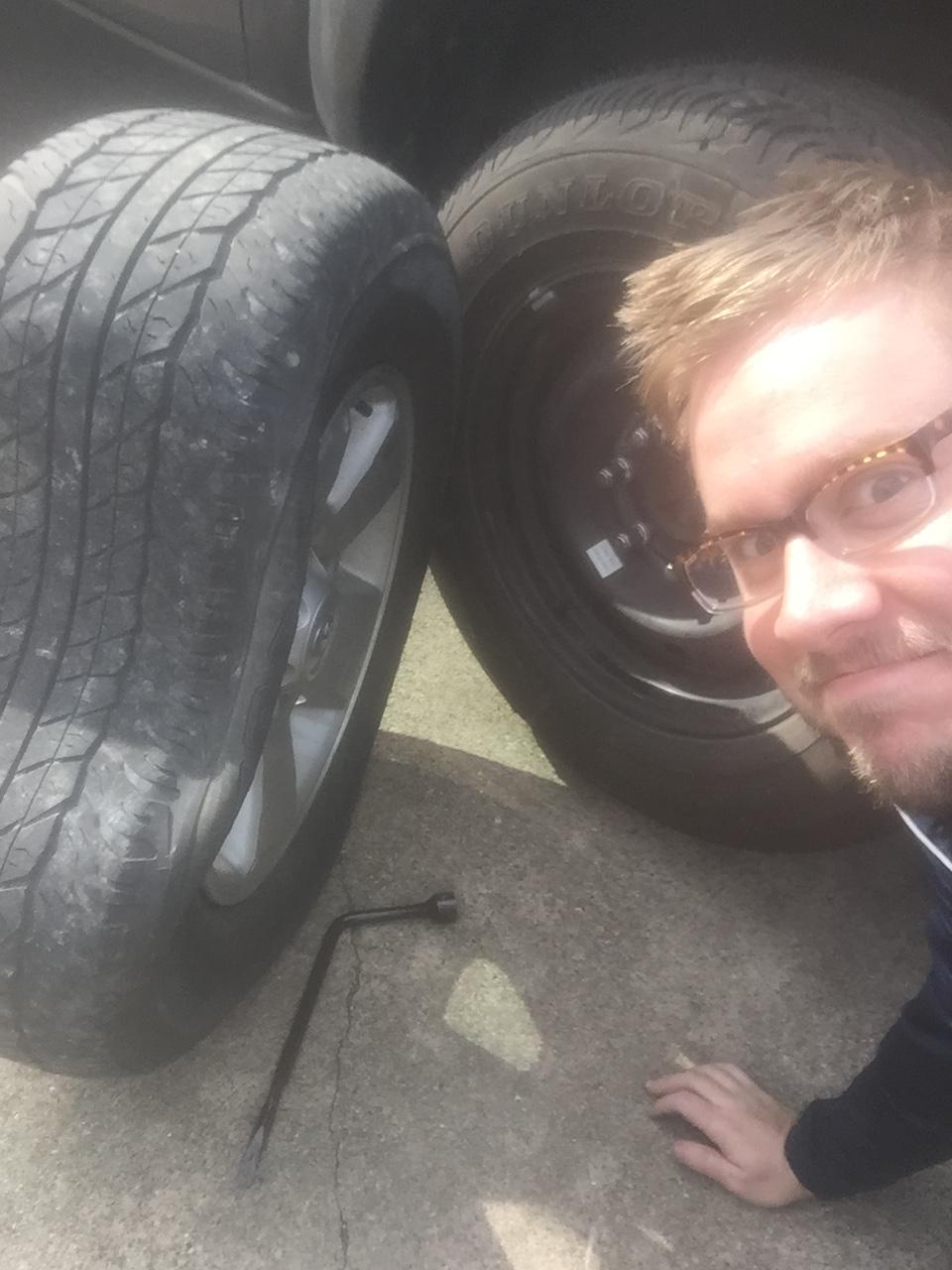Guy's Tire Went Flat Overnight And After Having Enough Of People Saying Stop And Do Something He Decided To Have A Little Fun