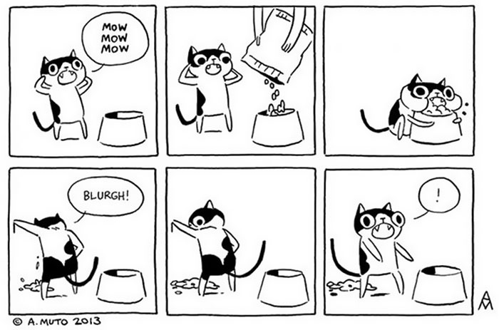 funny comic cat - Mow Mow Mow Blurgh! A.Muto 2013
