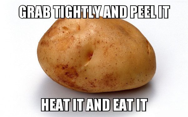 You must be hungry after all this fighting, have a wild potato.