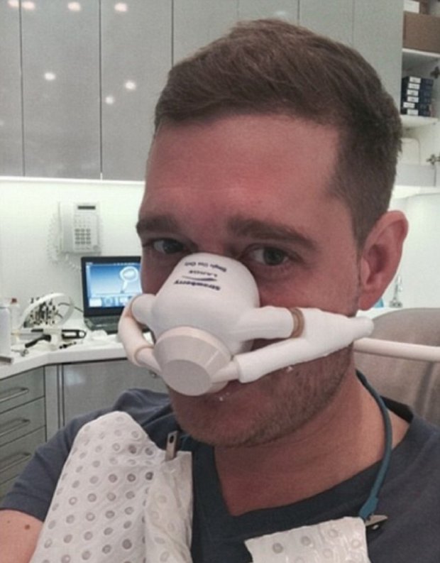 Michael Buble chipped his tooth on a microphone in 2014. Did he stop singing? No.