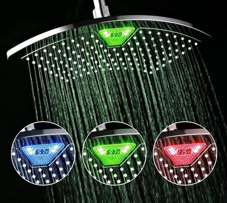 This shower head that shows the temperature of water. If it's too cold the light will be blue, too hot-red. If the light is green the water is perfect, enjoy.