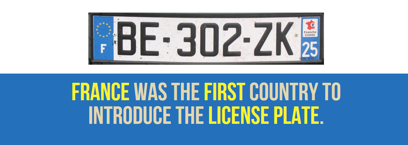 france vehicle registration plate - Franche Comte Be302Zk Pr 1013 France Was The First Country To Introduce The License Plate.