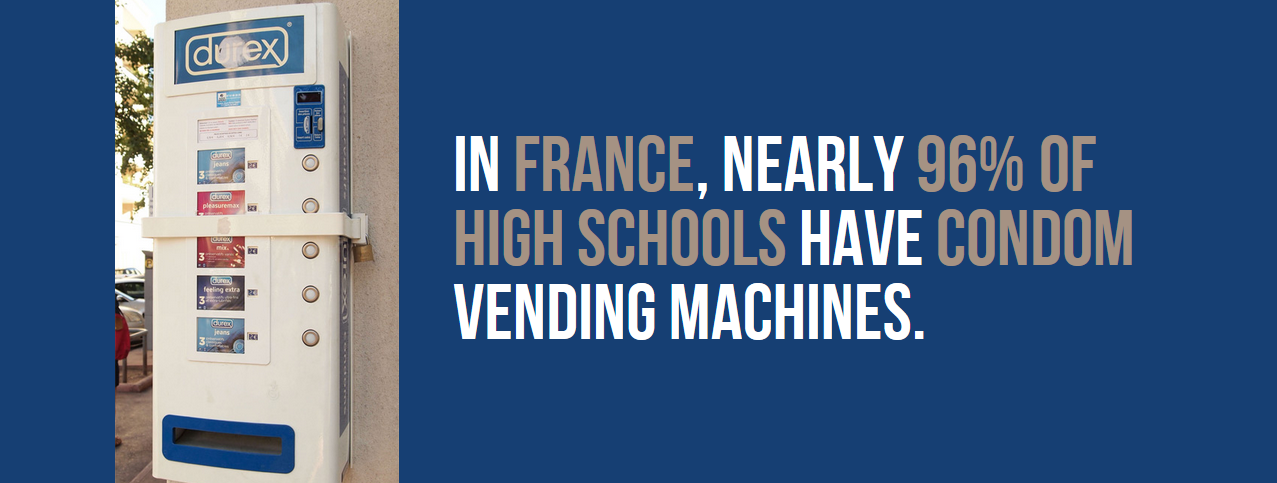 france interesting facts in france - En O O O O In France, Nearly 96% Of High Schools Have Condom Vending Machines.