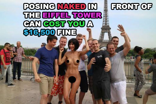 france eiffel tower - Front Of Posing Naked In The Eiffel Tower Can Cost You A $16.500 Fine