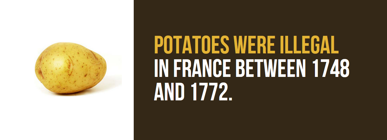 france potato - Potatoes Were Illegal In France Between 1748 And 1772.