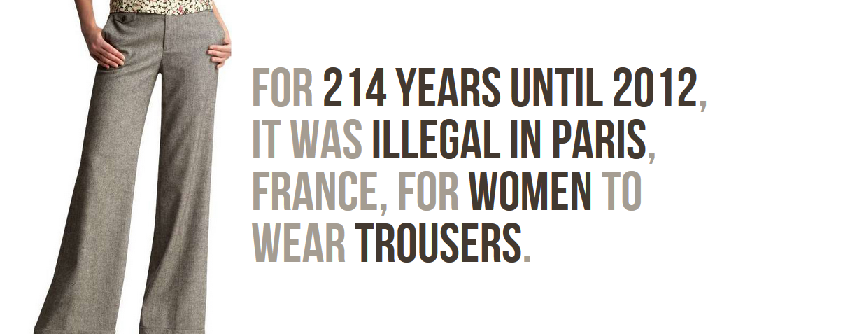 france jeans - For 214 Years Until 2012, It Was Illegal In Paris, France, For Women To Wear Trousers