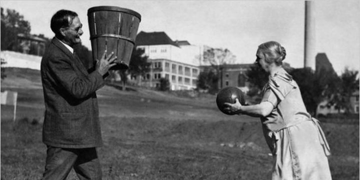 James Naismith, the inventor of basketball, with his wife.