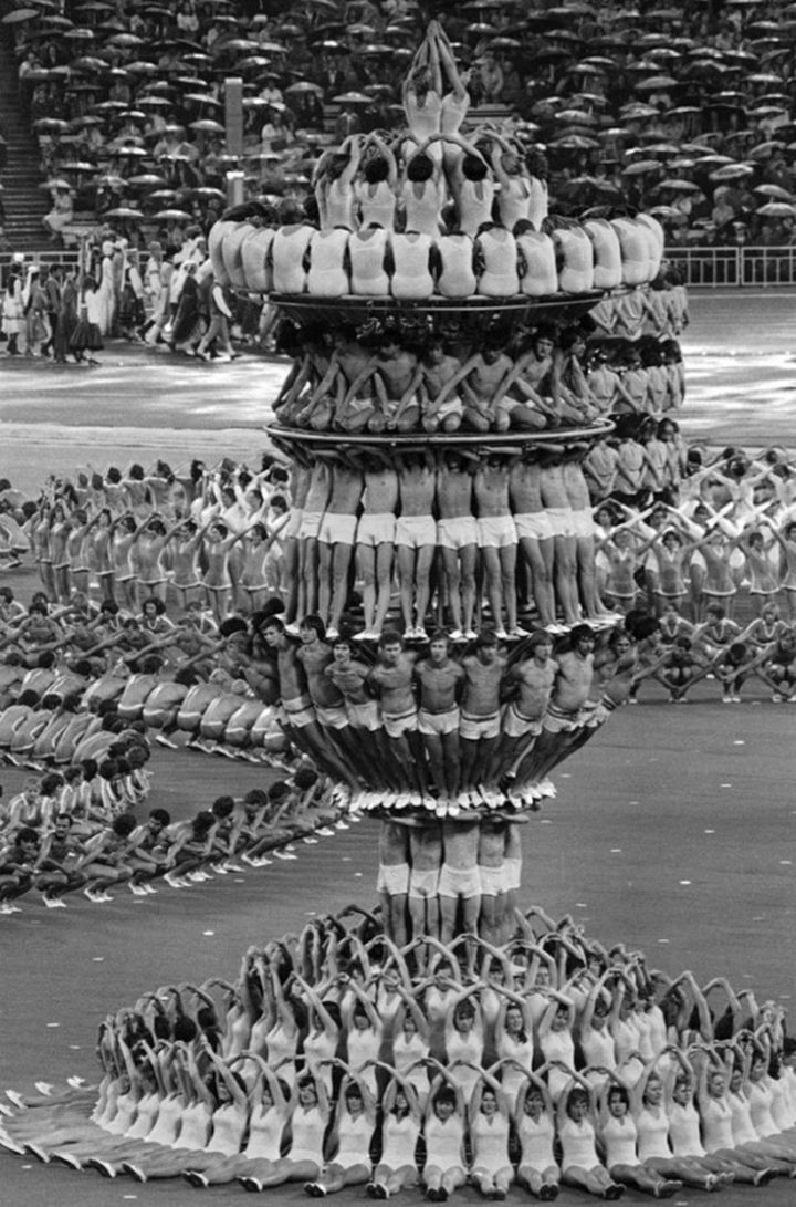 The opening ceremony of the Moscow Olympics in 1980.