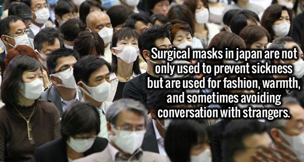 people wearing masks in japan - Surgical masks in japan are not only used to prevent sickness but are used for fashion, warmth, and sometimes avoiding conversation with strangers.