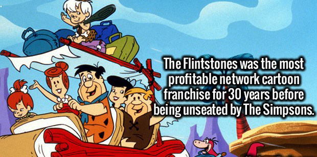 flintstones family car cartoon - The Flintstones was the most profitable network cartoon To franchise for 30 years before being unseated by The Simpsons. V