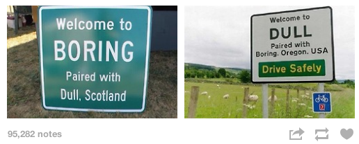 meme stream - dull - Welcome to Boring Welcome to Dull Paired with Boring. Oregon, Usa Drive Safely Paired with Dull, Scotland 95,282 notes