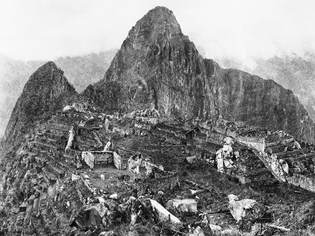 The first photograph upon discovery of Machu Picchu, 1912.