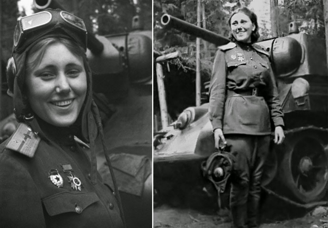 Aleksandra Samusenko- the only female tank officer in the 1st Guards Tank Army.