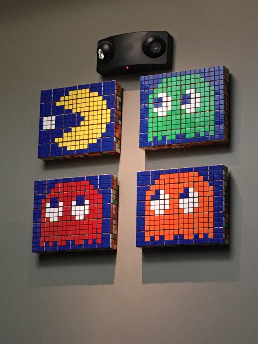 pac man rubik's cube art -