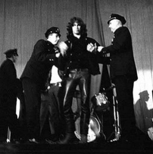 Jim Morrison gets arrested for declining to sing "Light My Fire" for the fifth time in a row, 1968.