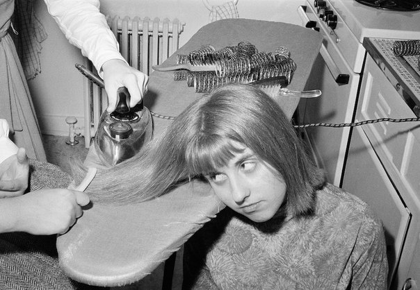 American prototype hair-straightener, 1964. It went well until they got to her fringe.