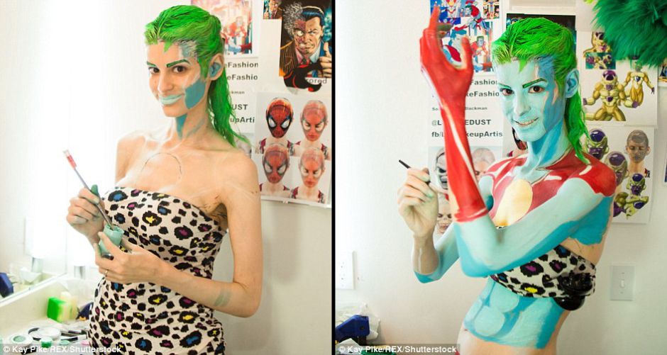 ... by cosplaying with bodypaint.