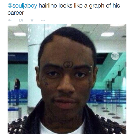 soulja boy hairline - hairline looks a graph of his career