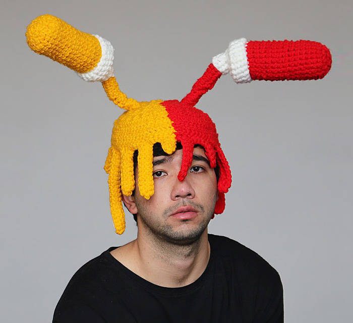 crochet food hat
