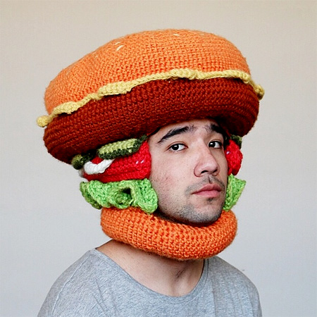crochet burger hat