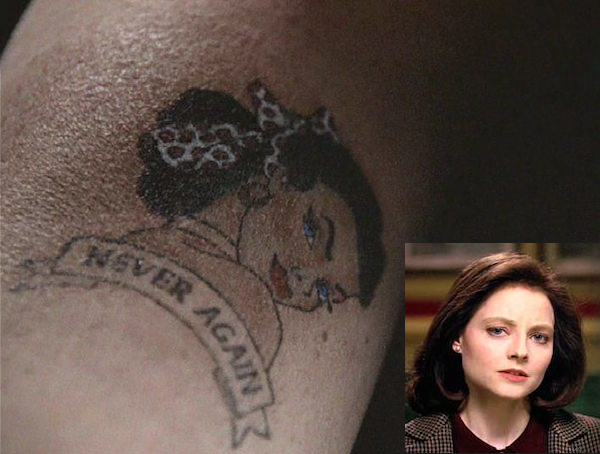 Jodie Foster. She never technically appears but she's the voice of a haunted tattoo in episode "Never Again" from season 4.