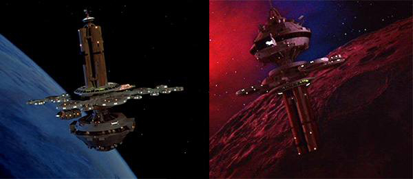 The team for “Star Trek: The Motion Picture” worked extremely hard on the impressive but complicated orbital office complex. So instead of just using it in one film, they decided to flip it upside down and turn it into the Regula One Space Station in “Wrath of Khan.”