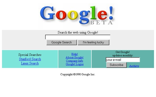 The first google webpage was very plain, it was so simple testers waited for "the rest to load up".