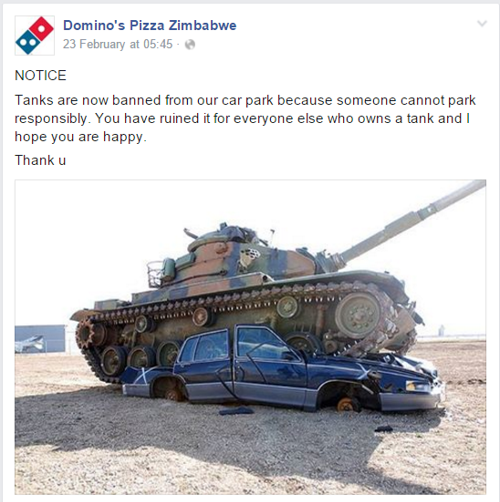 Dominos Pizza Zimbabwe Is A Thing