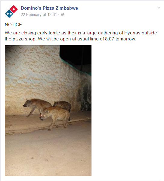 Dominos Pizza Zimbabwe Is A Thing