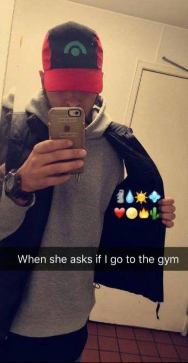 she asks if i go - O . When she asks if I go to the gym