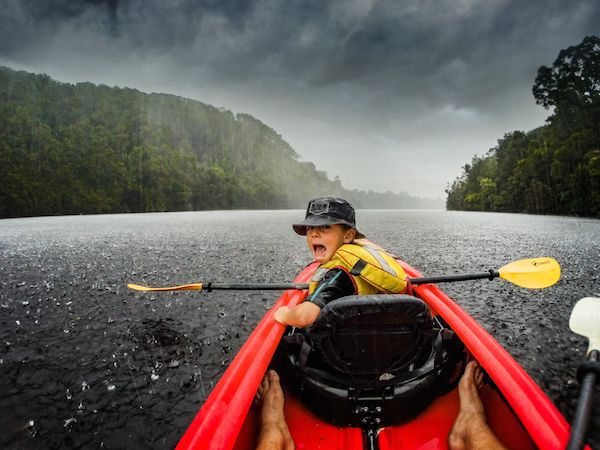 kayaking in a thunderstorm